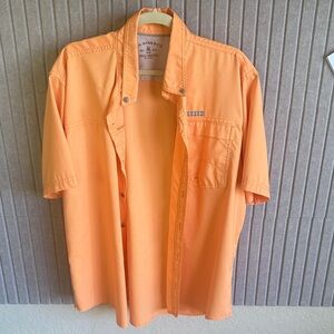 Columbia Men's Casual Orange Button Down Shirt